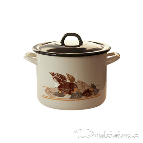 22 см (6,7 л.) дълбока емайлирана тенджера с метален капак разцветка Есен