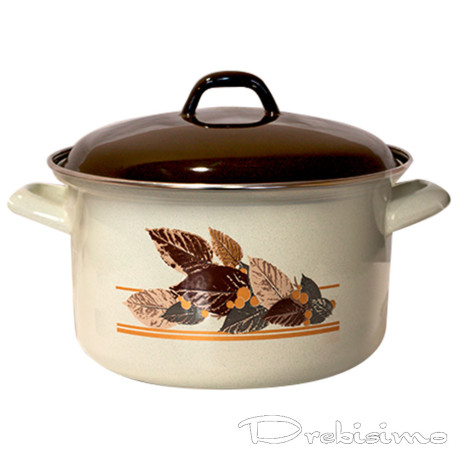 24 см (6,3 л.) емайлирана тенджера с метален капак разцветка Есен