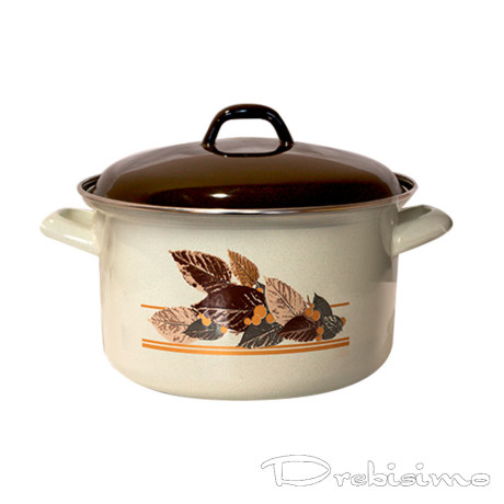 22 см (4,9 л.) емайлирана тенджера с метален капак разцветка Есен