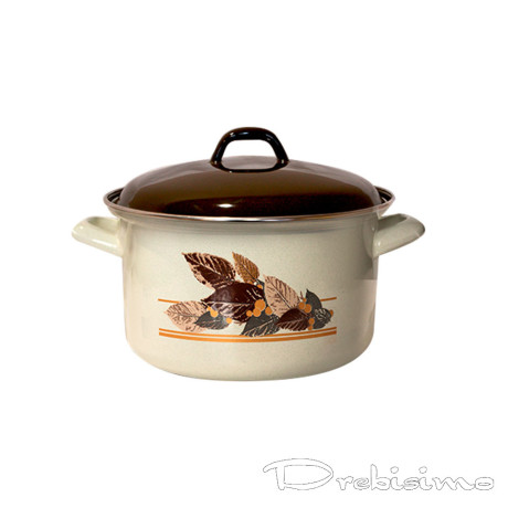 20 см (3,75 л.) емайлирана тенджера с метален капак разцветка Есен