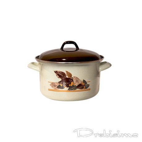 18 см (2,75 л.) емайлирана тенджера с метален капак разцветка Есен