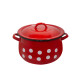 22 см (6 л.) емайлирана тенджера с метален капак разцветка Бели точки на червен фон